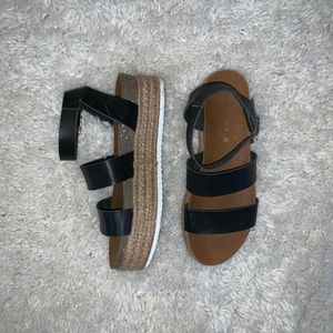 Larissa Espadrille Platform Sandal - Black